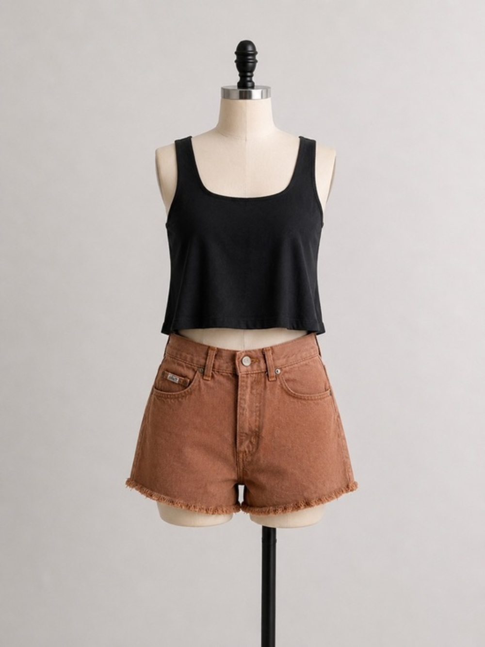 Vintage Chic Nasty Gal Collection Overdyed Denim Shorts High Rise Frayed Hem - M